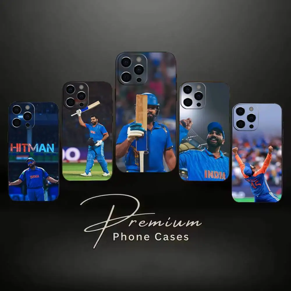 

R-Rohit Sharma-Hitman Phone Case For iPhone 16, 17,14,15,13,12,11 Plus,Pro Max Soft Black Cover
