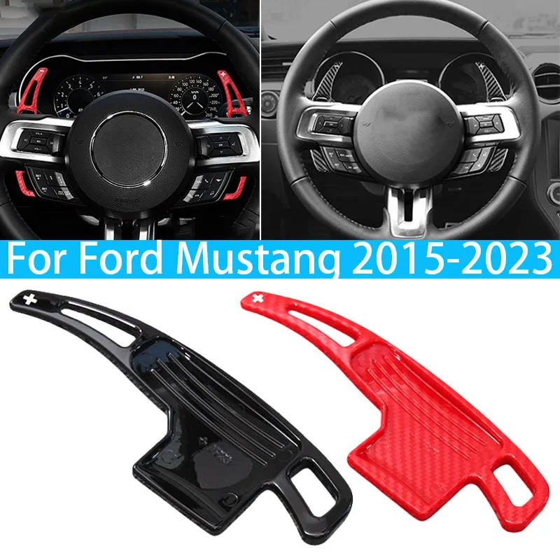 

For Ford Mustang Car Steering Wheel Gear Shifters Paddle Extension ABS Cover Shift Paddles Extended Shifter Trim 2015-2023