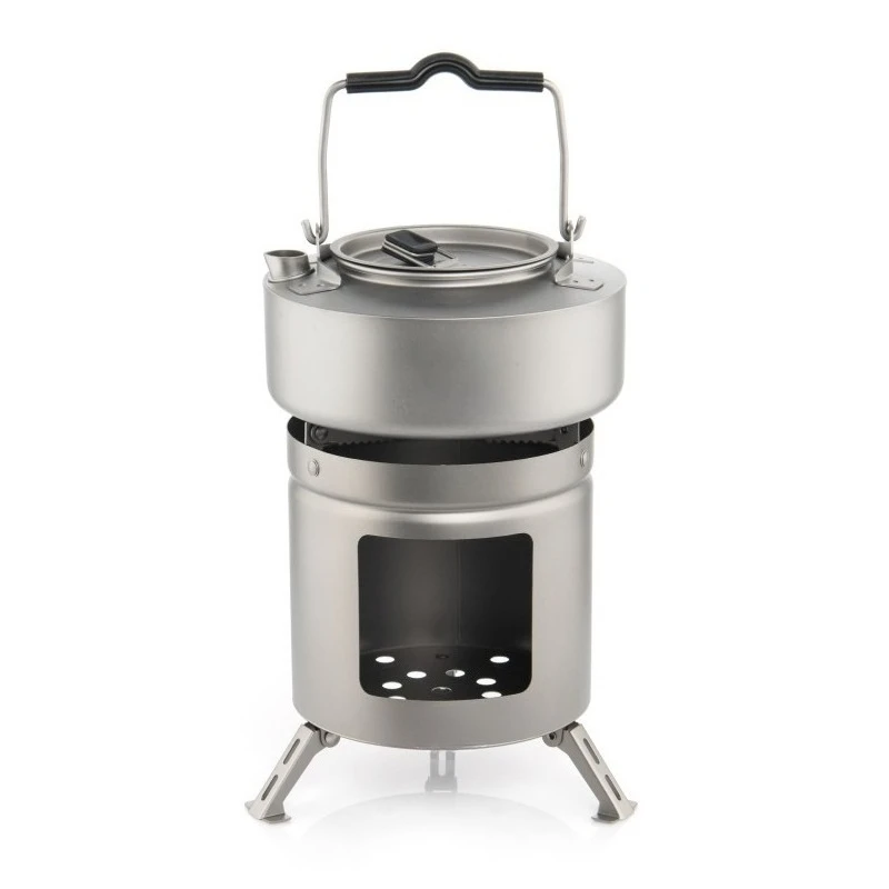 

Outdoor pure titanium wood stove, foldable bracket camping stove, outdoor portable camping stove