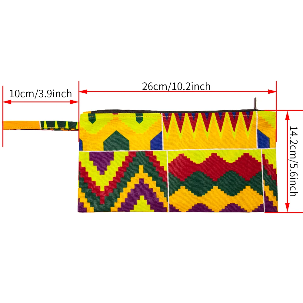 African Print Coin Purse Bohemian Zipper Mobile Phone Bag Western Aztec Style Clutch Bag for Women