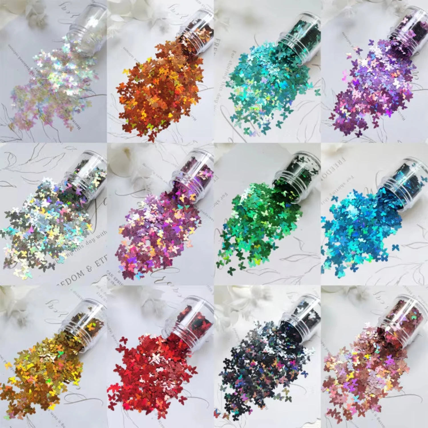 3pcs Polyester Festival Holographic Aqua  Glitter Loose Glitter for Nail art Hair Face Fun Body Tumblers Craft Resin