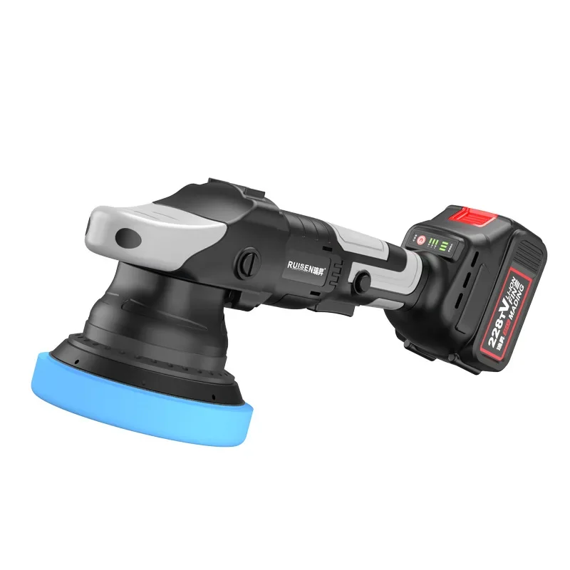 

21V Cordless DA Polisher Car Beauty Vibration Polisher Rechargeable Eccentric Machine Home Lithium Battery Waxing Machine