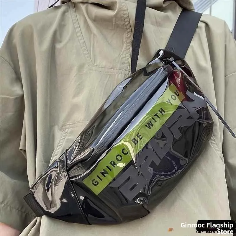 

Transparent Waterproof Sports Men's Crossbody Bag Single Shoulder Bag Casual Style Fashionable Brand Chest Bag Waist Bag
