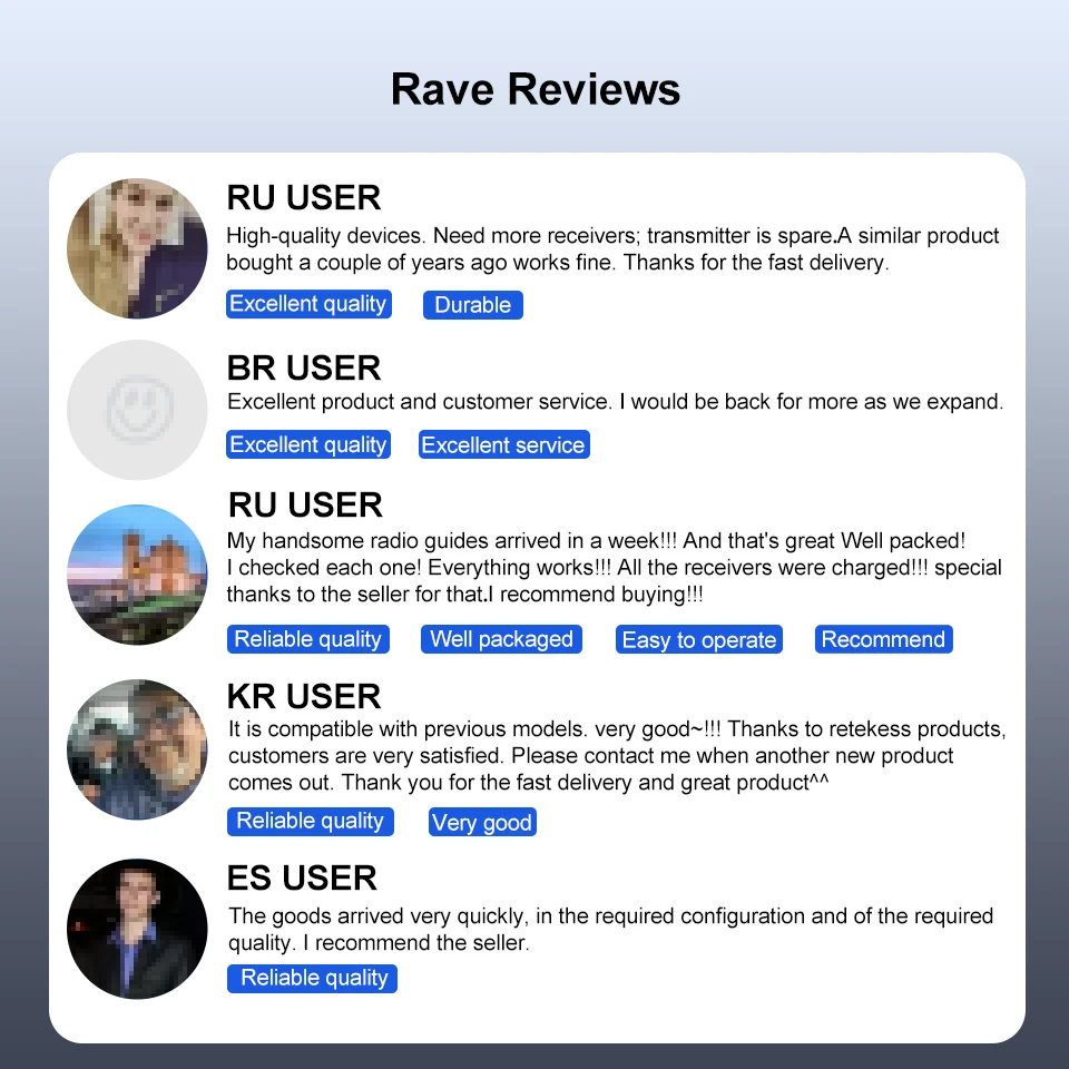 Retekess T130 sistema de guía de viaje inalámbrico, receptores transmisores para traducción de Iglesia, excursión, fábrica, entrenamiento, ciclismo