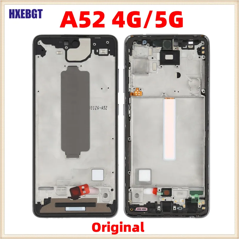 For Samsung A52 4G/5G SM-A525 SM-A526 Phone Screen Plate Panel LCD Bezel Front Frame Housing Middle Chassis Repair Parts