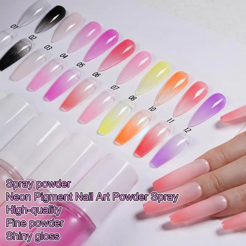 Neon Powder Highlighter Spray Garrafa, Unhas e maquiagem de cabelo, Glitter facial e corporal, Shimmer Shiny Cosmetics, 1Pc