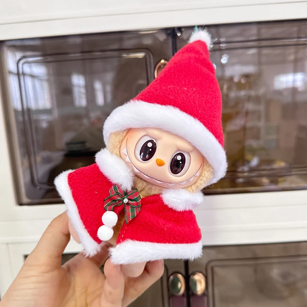 17cm Mini Plush Doll'S Clothes Outfit Accessory For Korea Kpop Exo Labubu Idol Cookie Man Sweater Christmas Scarf Clothing Gift