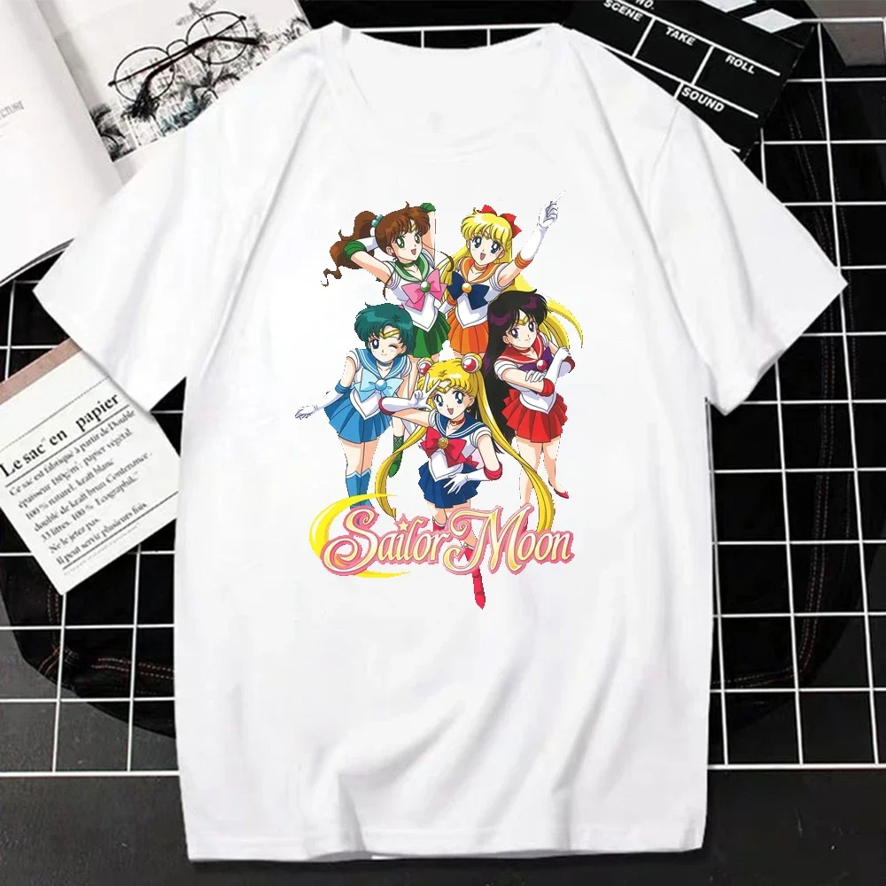 2024 New Sailor Moon Anime printed Tshirt Summer Fashion Casual Cute Fans Gift Tops Summer Casual Hipster Clothes Streetwear Tee