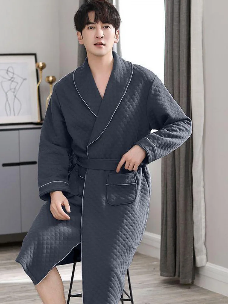 thickened-long-sleeve-air-cotton-layered-sleep-robe-men's-winter-blue-large-size-morning-robe-nightgown-home-comfort-wear