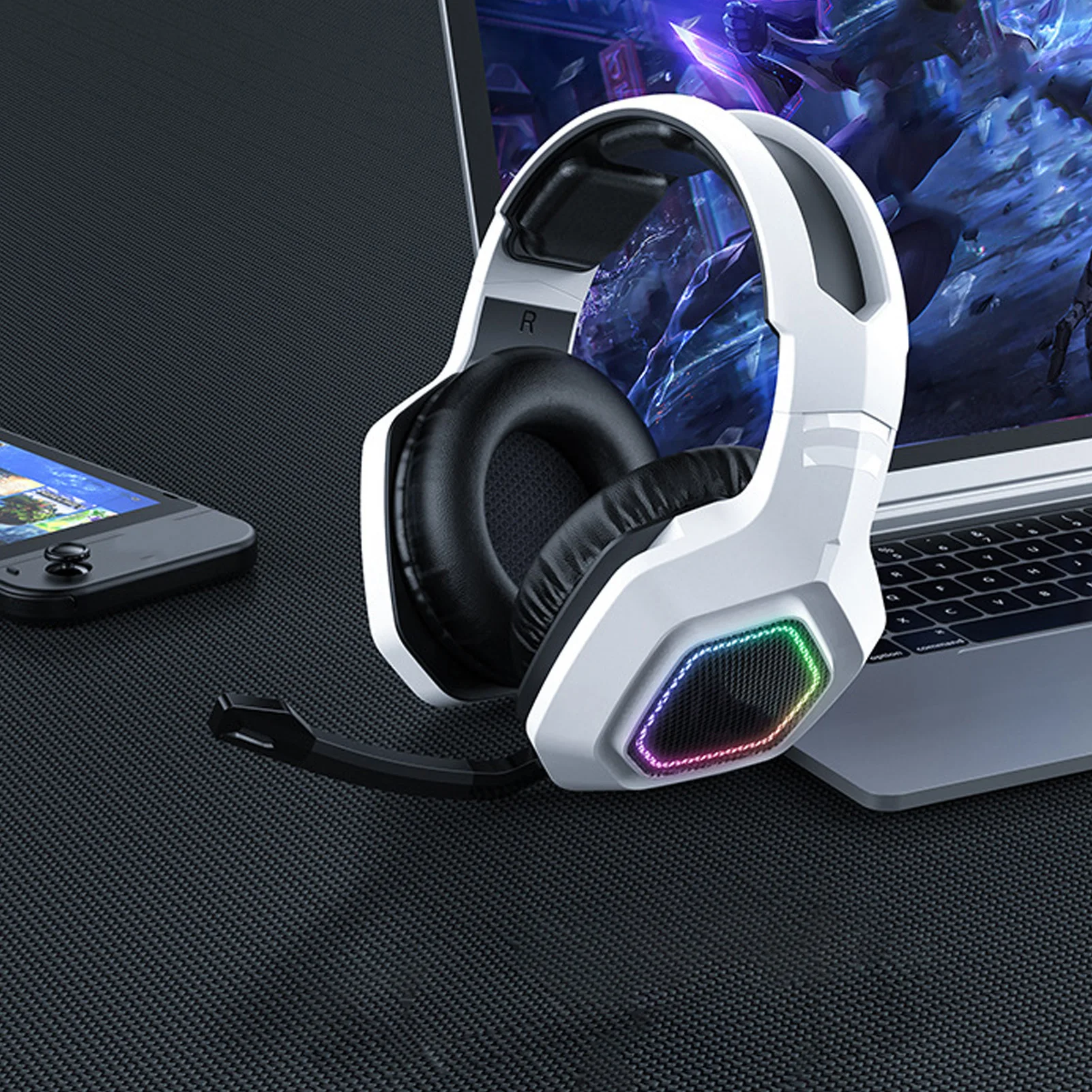 Headset Intuitive Key Layout 3 Mode Connection PC Gaming Headset Dual Mode Performance Active Noise Reduction for Office