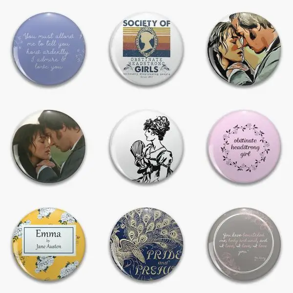 Pride And Prejudice Janes Tea Edition Let Soft Button Pin Customizable Badge Fashion Jewelry Creative Women Cute Collar Gift