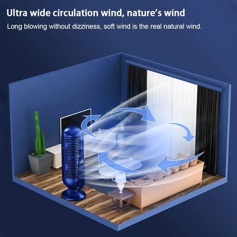 Desktop Electric Fan Rechargeable Portable Home Air Conditioning Fan 5-Speed 720° Swivel Outdoor Camping Air Cooler Table Fans image 5