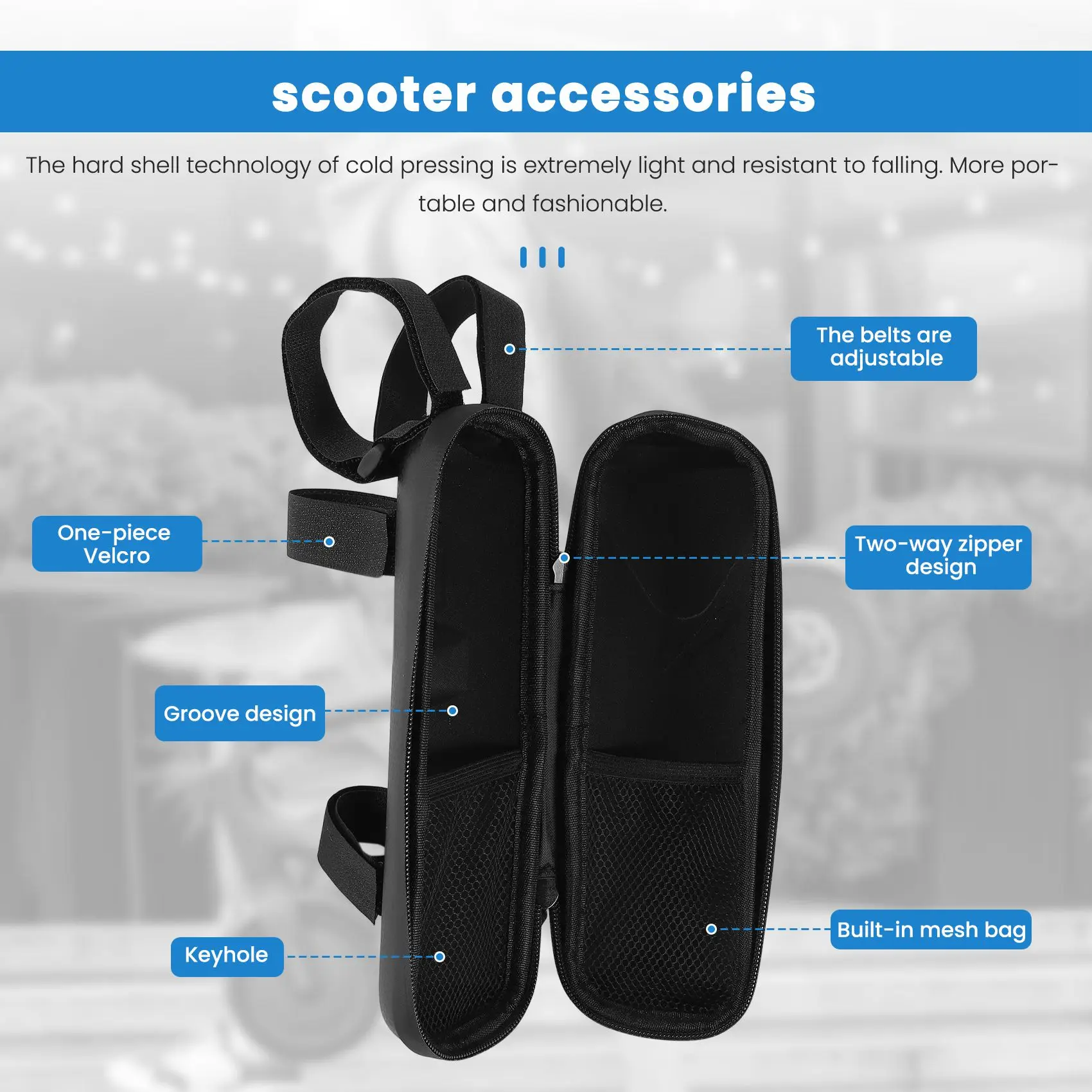 

NEW HOT In Stock-Scooter Storage Bag Electric Scooter Water Bottle Bag Scooter Storage Tool Bag For Universal Scooters Folding B