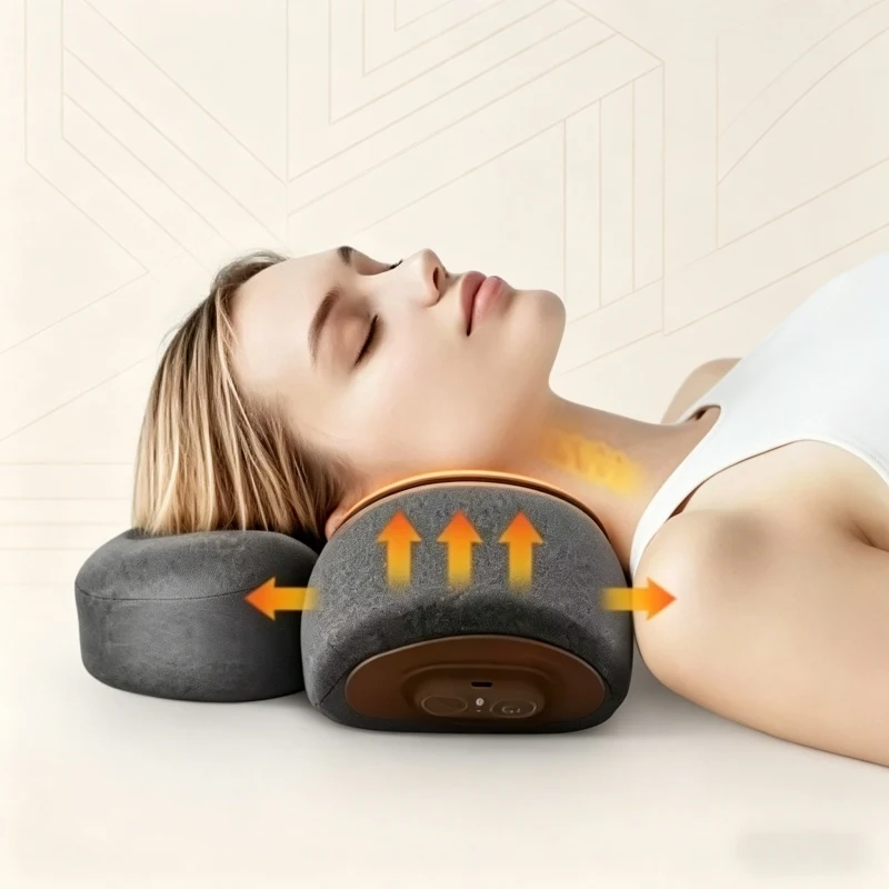

Electric Neck Massager Cervical Pillow Hot Compress Heating Vibration Neck Shoulder Massage Back Traction Stretch HomeOffice Use