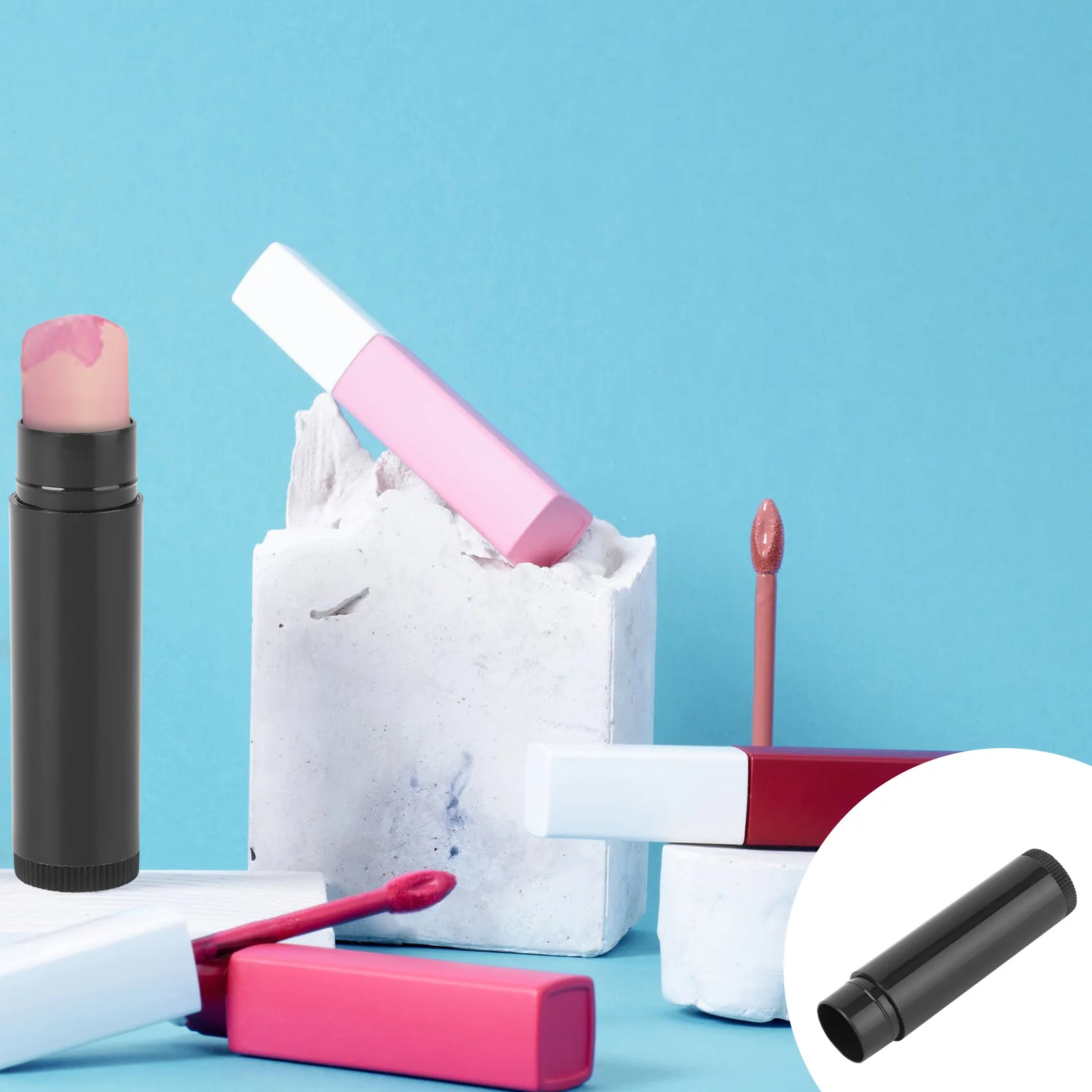 

25pcs 5G Empty Lip Balm Tubes Clear Plastic Containers For Lipstick Wax Storage Refillable Twist Up Design Lip Balm Tube With