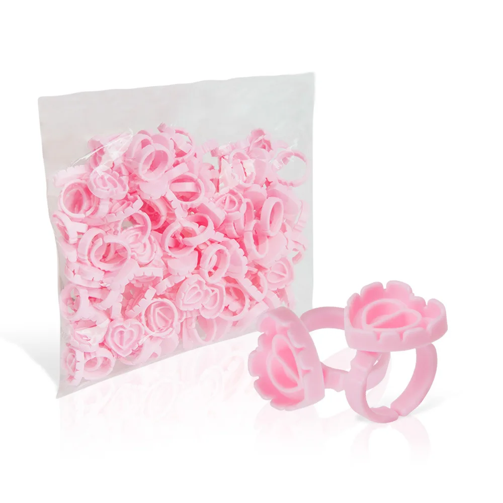 

Наращивание ресниц, одноразовый клей, кольцо, чашка для ресниц в форме сердца, 100 шт., держатель для клея, цветной пластиковый клеевой стаканчик, 1 пакет