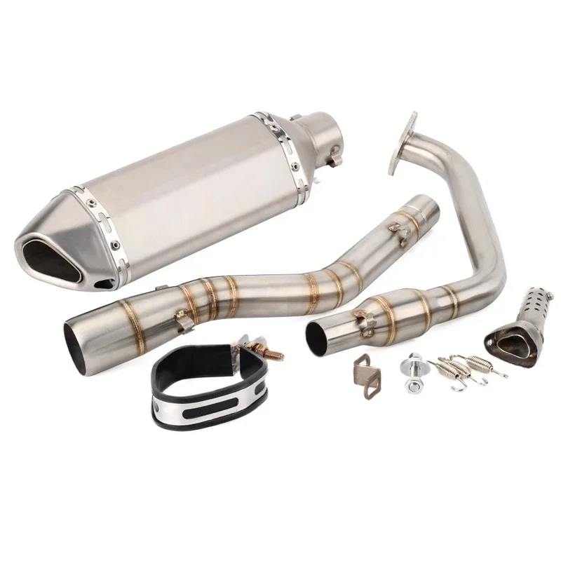 Slip‑on Motorcycle Escape Exhaust Muffler & Header Link Pipe Fit for Yamaha YZF R15 V3 2017‑2020, YZF R125 2019‑2020