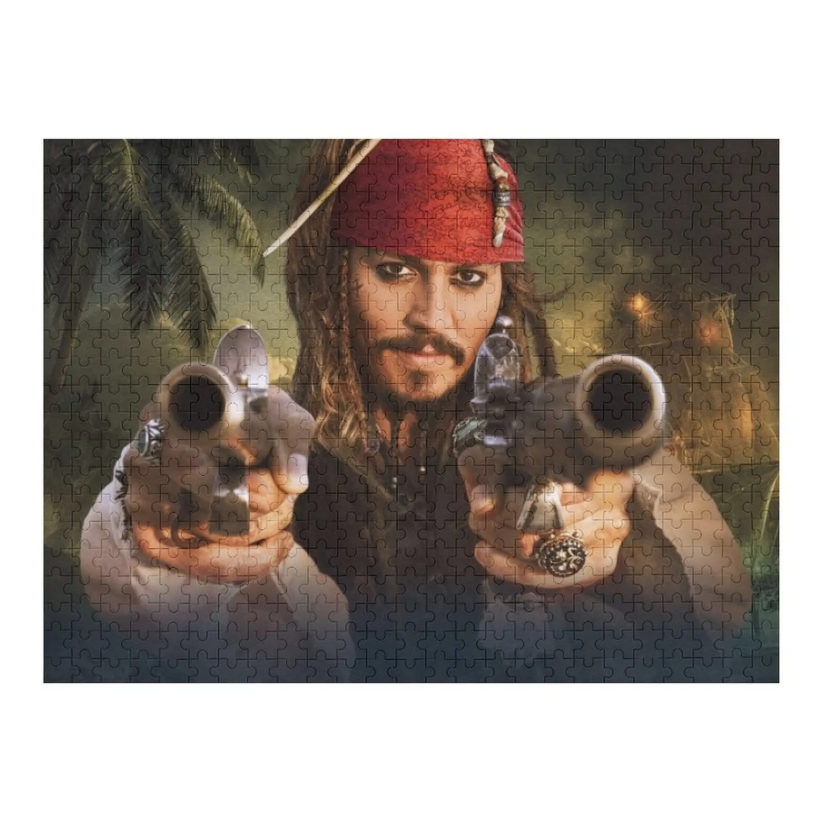 Ilustração Jhonny Depp Quebra-cabeça de madeira Animais de madeira Adultos Foto Adulto Quebra-cabeça de madeira