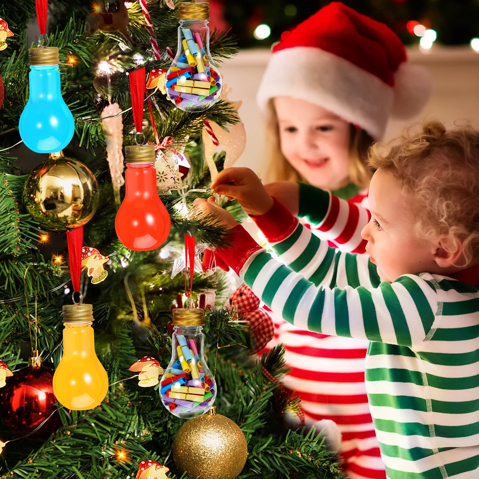 

25Pcs Clear Fillable Plastic Ornament Balls Christmas DIY Craft Decorations Home Xmas Tree Hanging 50ml Plastic Ornament Balls