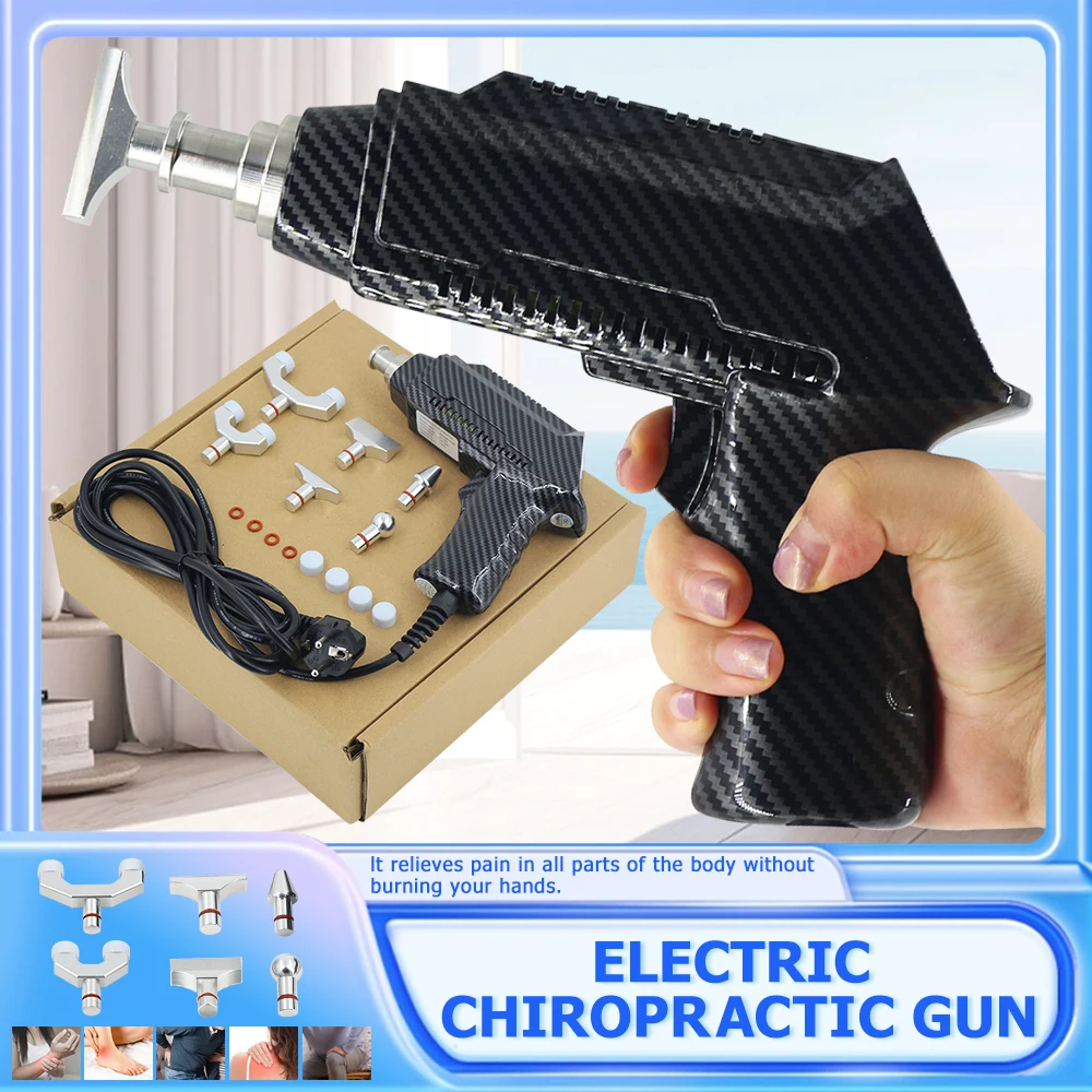 

1500N Chiropractic Adjusting Tools Electric Correct Gun 6 Heads Adjustable Intensity Effective Therapy Spinal Portable Massager