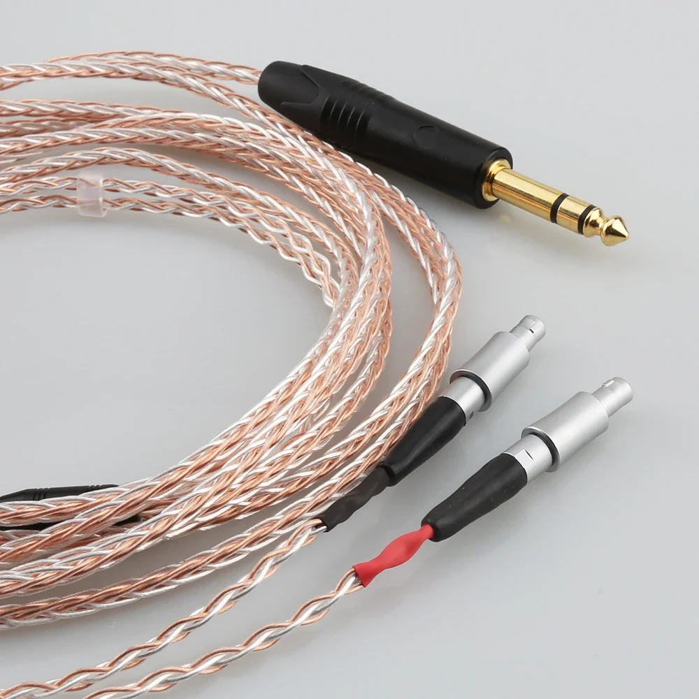 HIFI 6.35mm 4pin XLR Balanced Male 8 core 7N OCC Single crystal Handmade Headphone Upgrade Cable for HD800 HD800S Headphone