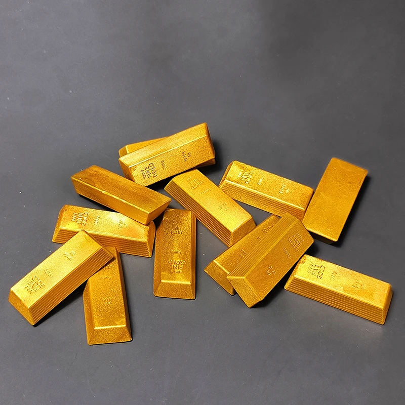 

Miniature gold brick model, small gold bar simulation creative scene ornament, mini prop accessory 1/4 6 8