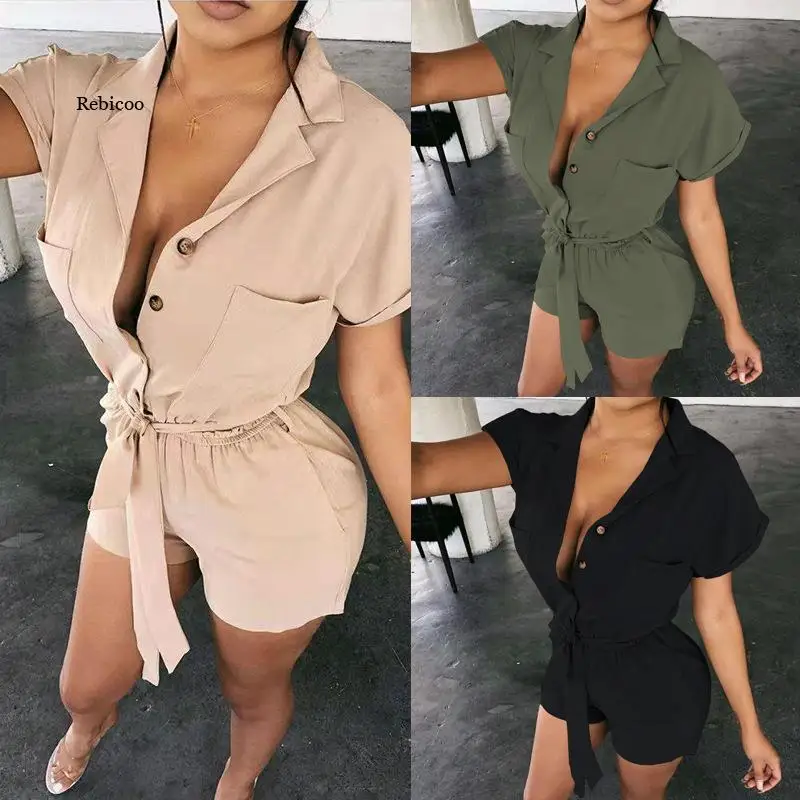 

Fashion Women Sleeveless V-Neck Jumpsuits OL Ladies Summer Casual Romper Bodysuit Holiday Playsuit Outwear Women Clothes