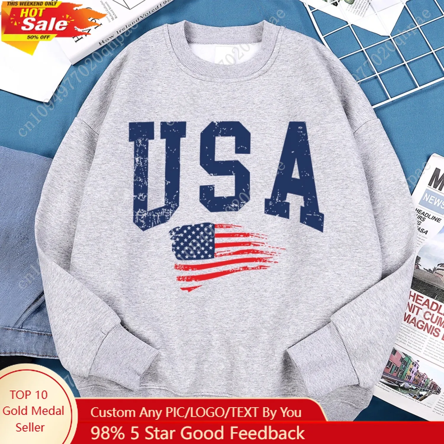 

Usa Fluttering National Flag Male Hoodie Casual Loose Hoody Creativity O-Neck Sweatshirt Street Fashion Pullover Clothing Women