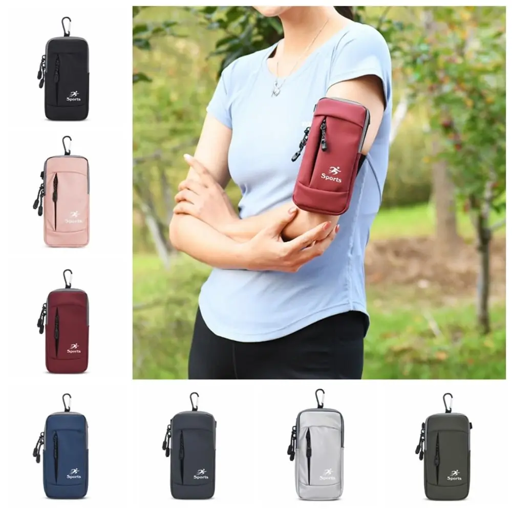 PU Leather Universal Phone Armband Bag Waterproof with Headphone Jack Outdoor Running Phone Holder Large Capacity Fashion