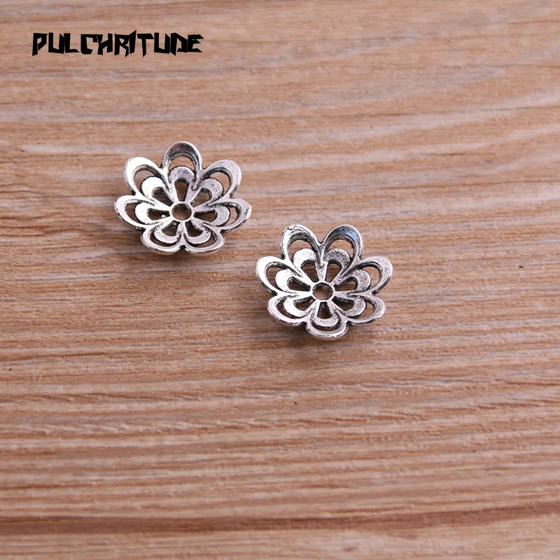 30pcs 15*15mm Two Color Receptacle Hollow Double Flower DIY Spaced Jewelry Accessories Charms For Jewelry Making