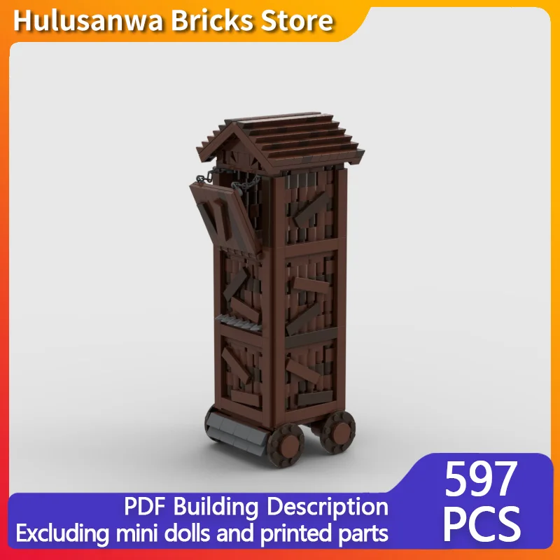 Medieval Siege Tower Model MOC Building Bricks War Equipment Modular Technology Gifts Holiday Assemble Children Toys Suit