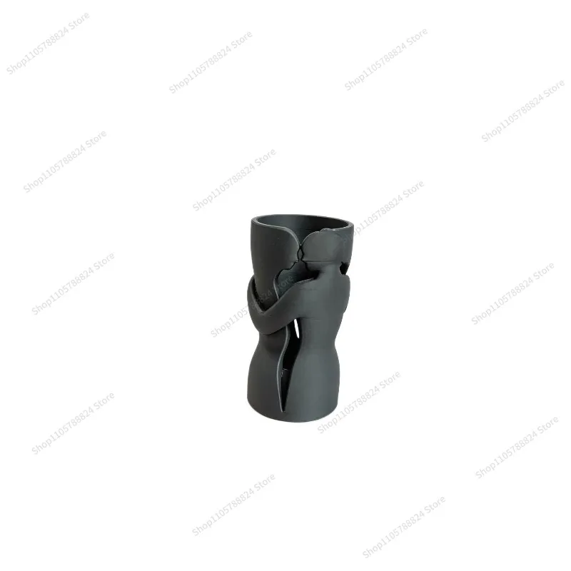 For abstract couple style decorative vase ornament, black creative home flower desktop decoration