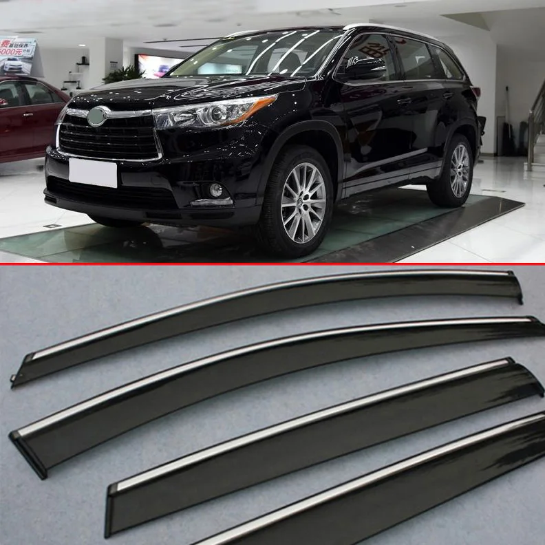 

Window Wind Deflector Visor Rain/Sun Guard Vent For Toyota Highlander 2014-2019 Car Accessories Stickers