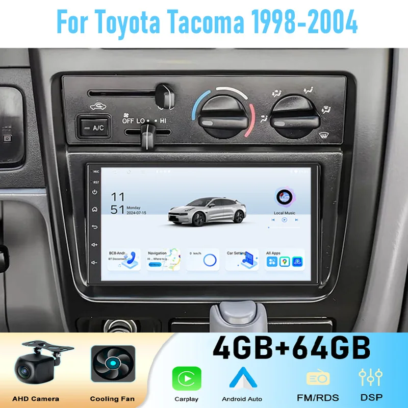 

7'' For Toyota Tacoma 1998-2004 6+128GB Car Radio Wireless Apple Carplay Wifi Android 13 Multimedia Player Stereo GPS Navi