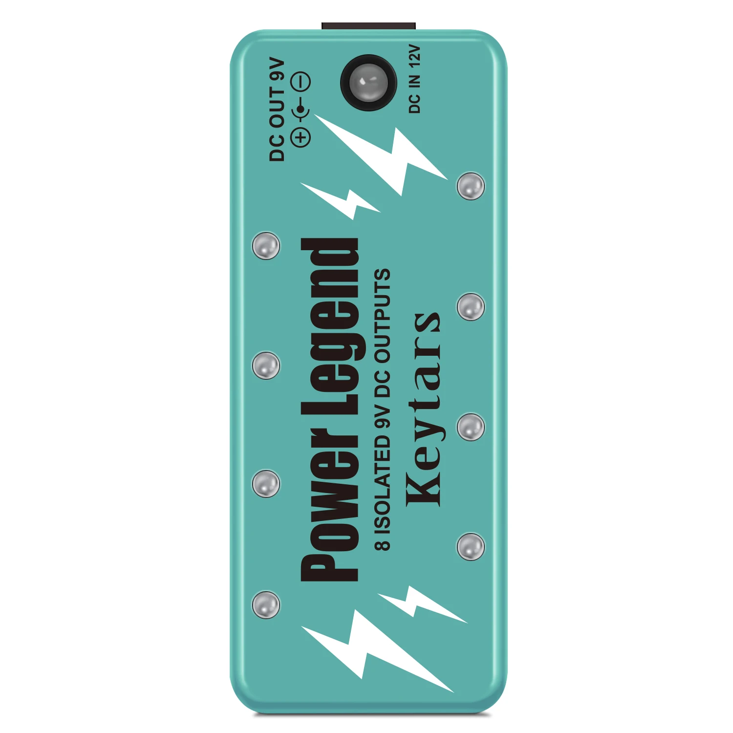 Keytars-Mini Power Supply Legend 8 Isolated 9V DC Outputs 300mH for Guitar Effects Pedal  Sky Blue Metal Case