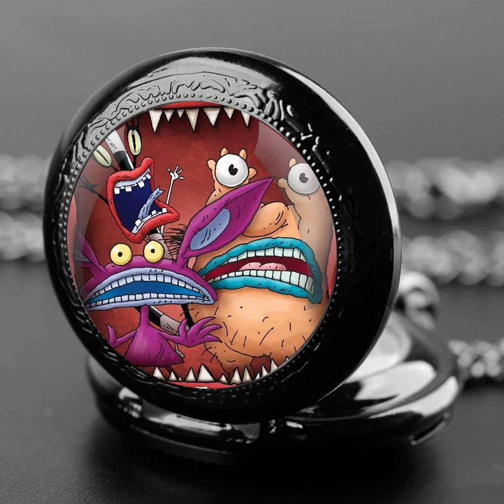 

Vintage Funny Glass Dome Quartz Pocket Watch With Durable Chain Arabic Numeral Dial Extraordinary Gifts for Kids