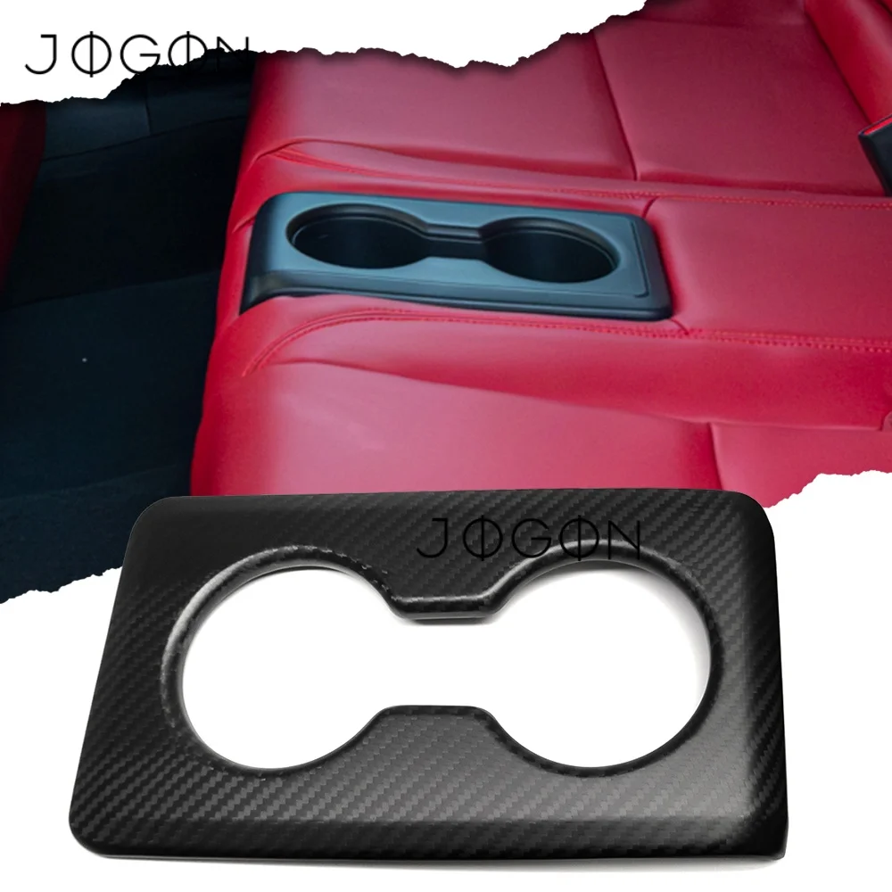 DRY Carbon Fiber Car Interior Rear Seat Water Cup Holder Overlay Accessories For Acura Integra Type S A-Spec 2023 2024 2025