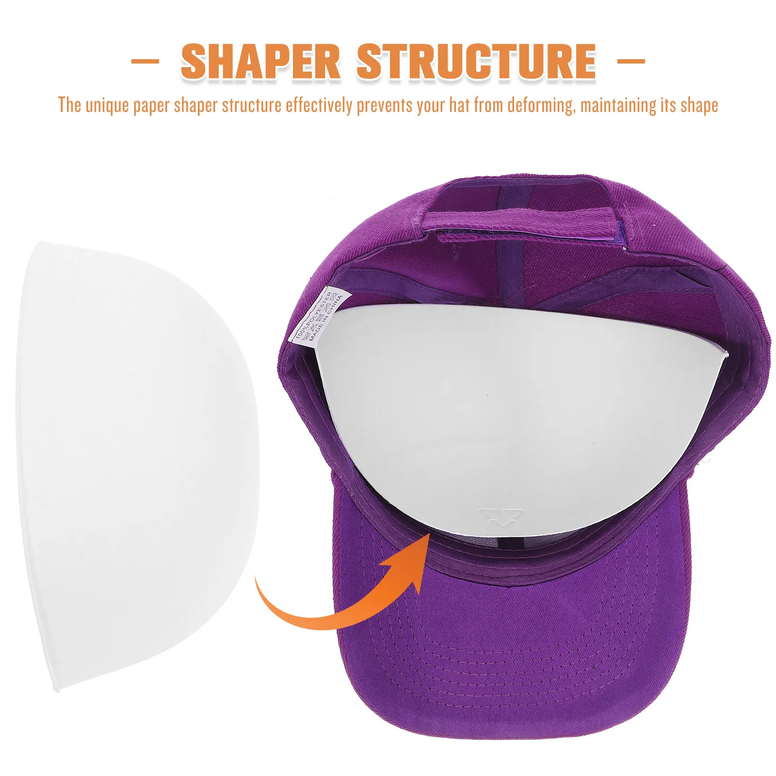 50Pcs Duckbill Hat Brim Support Holder Cardboard Insert Baseball Cap Inner Shaper Protector Lightweight Paper Hat Form Keeping