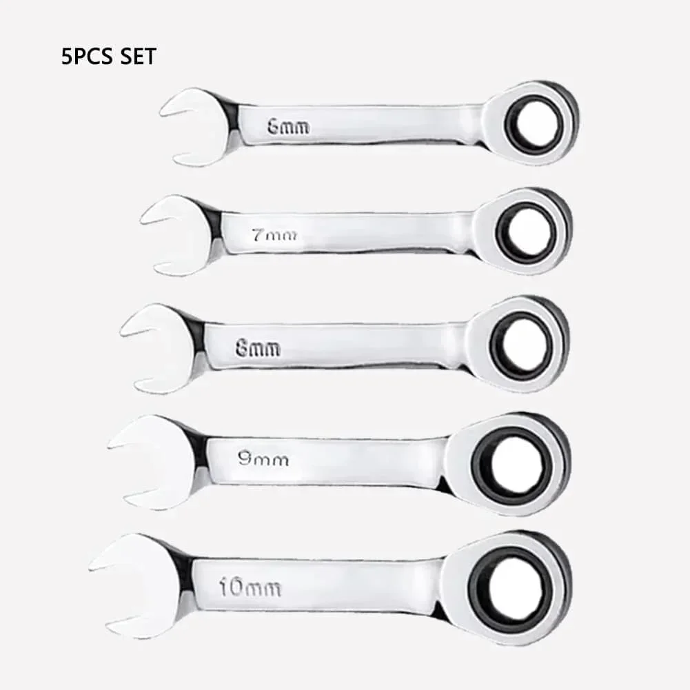 Flex-Head Tool Ratcheting Wrench Flexible Head Design 72-tooth Mechanism 5-degree Rotation For Automotive Repair