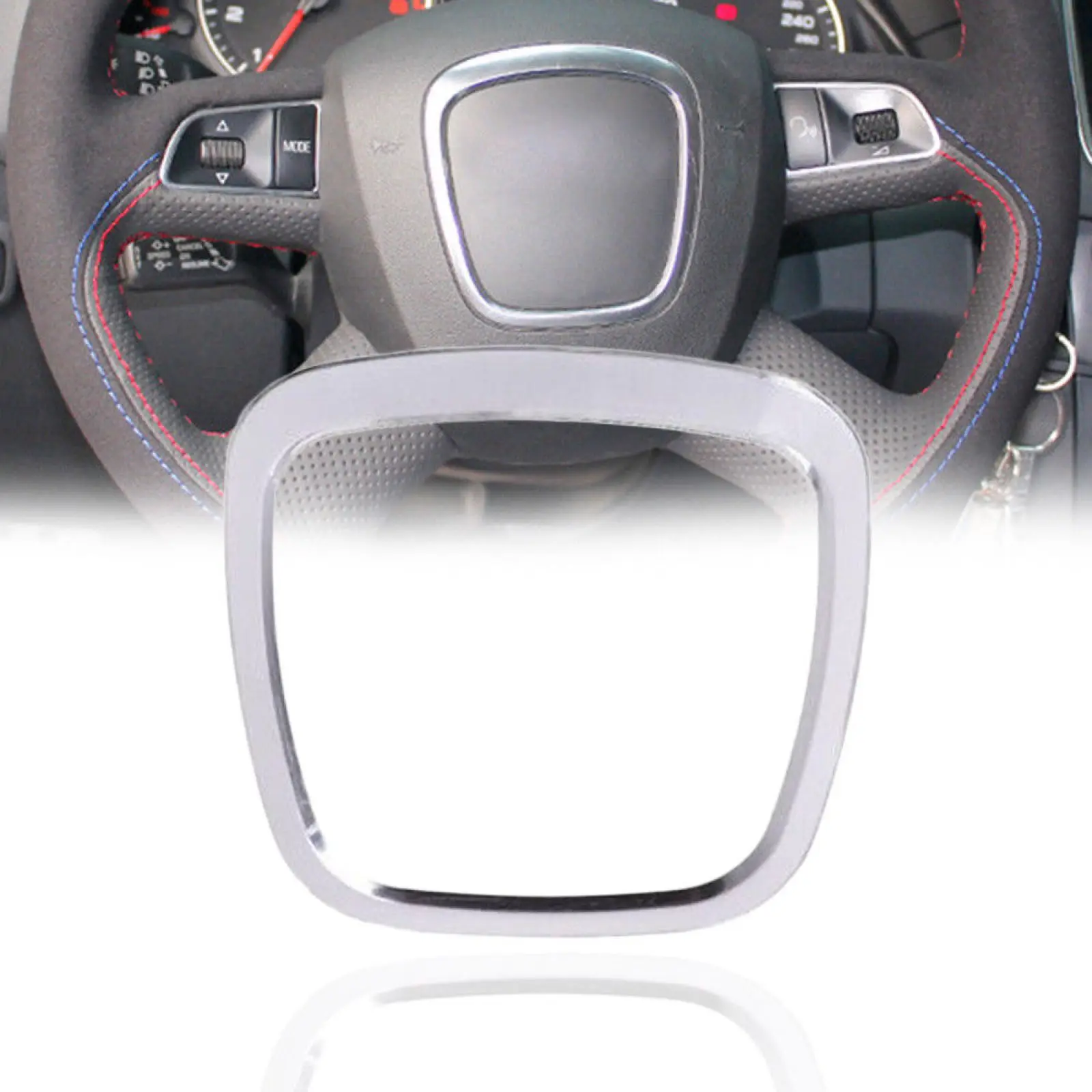 

Наклейка-эмблема из алюминиевого сплава на руль для Audi A3 A4L A6L Q3 Q5 Q7 2006-2015, декоративная накладка для интерьера автомобиля