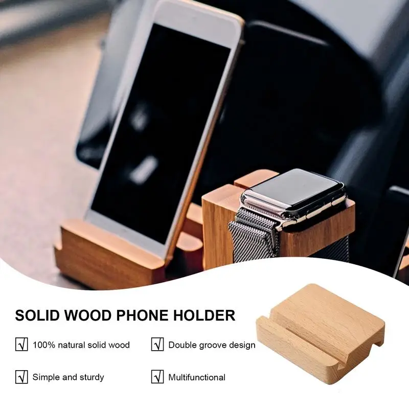 Suporte De Telefone De Madeira Para Smartphone, Suporte De Mesa, Ornamento De Mesa, Mesa De Cabeceira, Presente Organizador para Mulheres e Homens