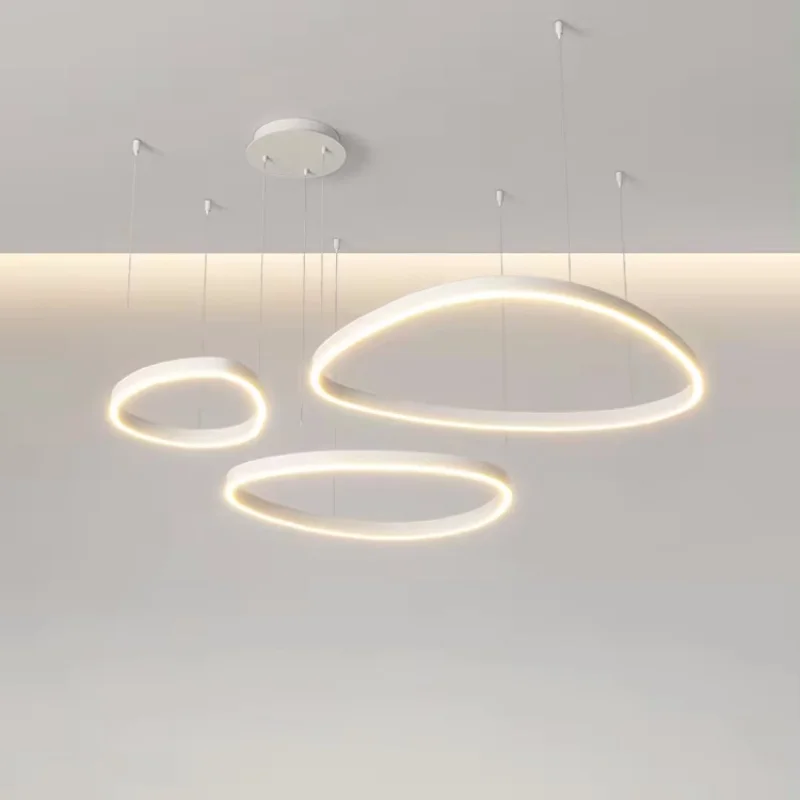 Lámpara colgante minimalista de estilo nórdico, luz regulable con Control remoto para decoración del hogar, comedor, sala de estar, dormitorio, estudio, color blanco y negro