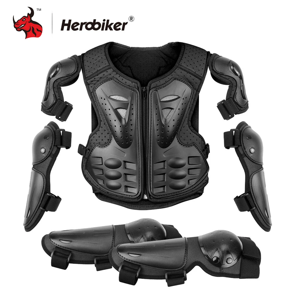 

Black Motorbike Protective Children Armour Off-Road Mountain Riding Protective Gear Junior Outdoor Riding Motorcycle Armour