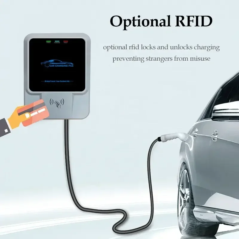 Ev Charger Type1 Type2 7kw 11kw 22kw Indicator and Screen Display Wallbox  AC EVSE Charging Station Floormounted