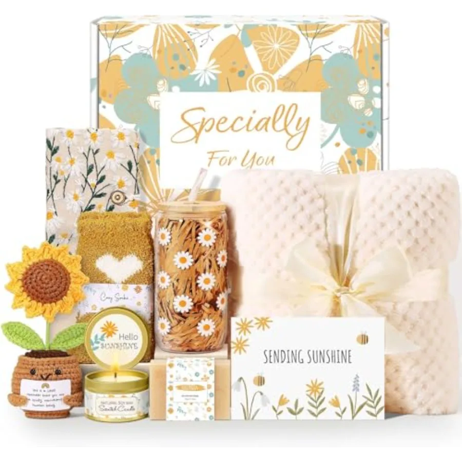 

Self Care Gifts for Women Gift Baskets Sending Sunshine Thinking of You Care Package Spa Gift Sets Birthday Christmas Gifts for