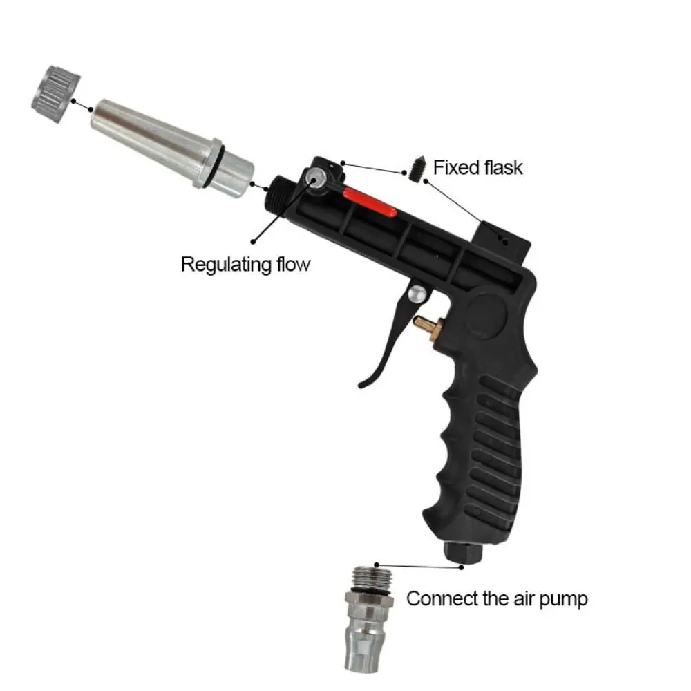 Handheld Pneumatic Sand Blasting Machine Adjustable Lightweight Gravity Blasting Tool Anti-Slip Small Air Sand Blaster Hand Tool