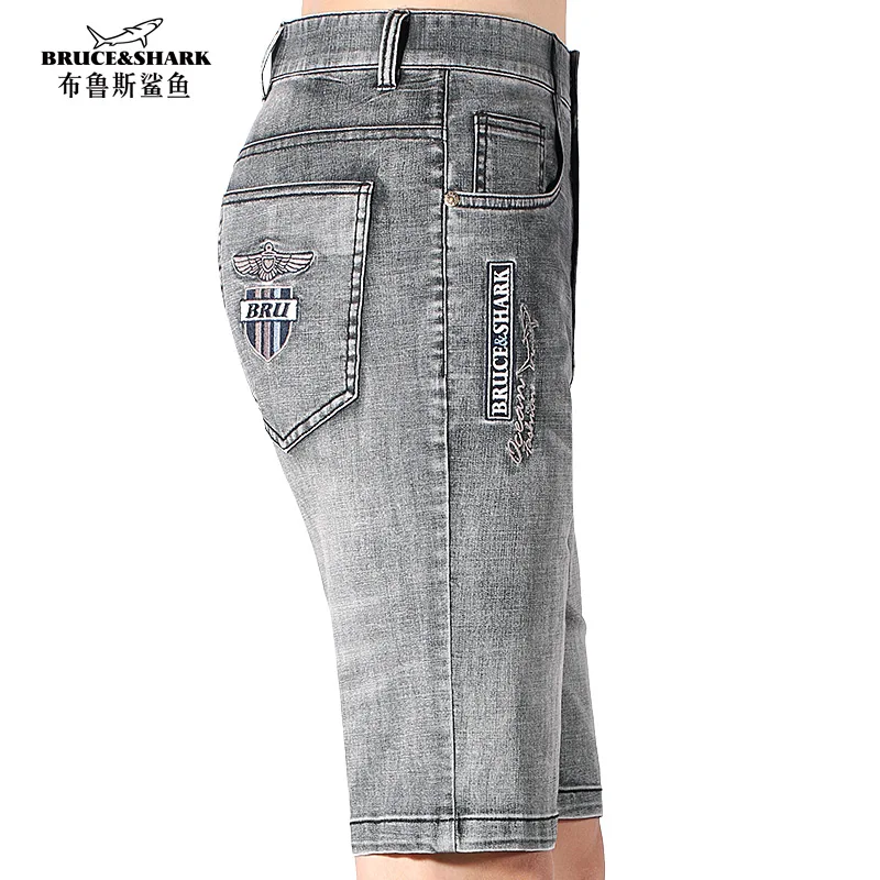 Summer New Men‘s Casual Short Jeans Business Fashion Stretch Thin Soften Cotton Denim Shorts Men Straight Loose Jeans Size 42