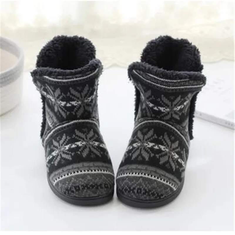 

2023 Winter Warm Home Slippers Men Women Family Cotton Shoes Platform House Slides Indoor Bedroom Fluffy Fur Slippers Snow Boots