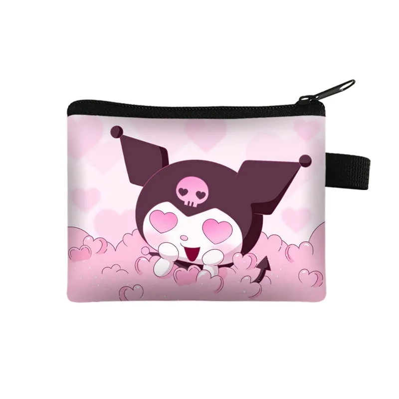 Kulomi Women\'s Coin Purse Sanrio Original Anime Wallet Mini Portable Storage Bag Girls Cute Cartoons Zipper Small Wallet Gifts