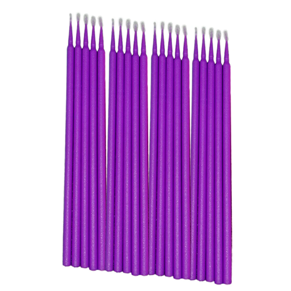 

100pcs Disposable Brushes Eyelash Cotton Swabs Non-linting Nylon Fibers Plastic Wands Salon Home Eyelash Cotton Swabs Use